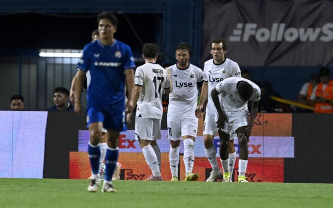 GNK Dinamo Zagreb v Viking - UEFA Champions League 2026 27 Play-Offs First Leg PLayers of Viking celebrate after Zlatko Tripic of Viking score a goal for 2:2 during the UEFA Champions League 2026 27 play-offs first leg match between GNK Dinamo Zagreb and Viking at Maksimir Stadium on August 18, 2026 in Zagreb, Croatia.  MarkoxLukunic PIXSELL