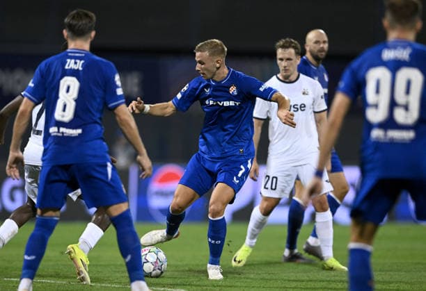 GNK Dinamo Zagreb v Viking - UEFA Champions League 2026 27 Play-Offs First Leg Luka Stojkovic of GNK Dinamo Zagreb in action during the UEFA Champions League 2026 27 play-offs first leg match between GNK Dinamo Zagreb and Viking at Maksimir Stadium on August 18, 2026 in Zagreb, Croatia.  MarkoxLukunic PIXSELL
