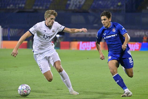 Zagreb, Croatia, 180826. Maksimir Stadium. Players Henrik Heggheim, Matteo Perez Vinlof at the UEFA Champions League play-off first leg, Dinamo vs. Viking. Photo: Ronald Gorsic CROPIX Copyright: xxRonaldxGorsicx xCROPIXx dinamo_viking28-180826