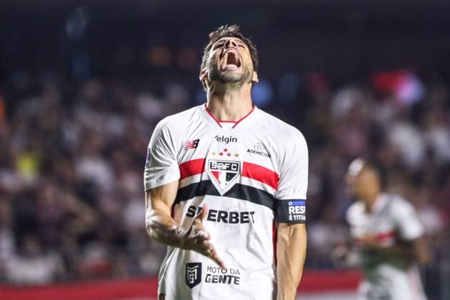 Sao Paulo and Bolivar in the round of 16 of the Copa Sudamericana. Calleri of Sao Paulo during the match against Bolivar for the second leg of the round of 16 of the Copa Sudamericana, at the Morumbi stadium, south of Sao Paulo, this Tuesday, August 18, 2026 Sao Paulo Sao Paulo Brasil Copyright: xMarinaxUezimax