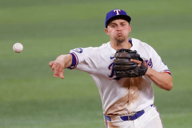 August 18, 2026, Arlington, Texas, USA: Texas Rangers shortstop COREY SEAGER (5) in a baseball game, Tuesday, Aug. 18, 2026, in Arlington, Texas. Arlington USA - ZUMAa325 20260818_zsa_a325_007 Copyright: xDavidxBalleringxIix
