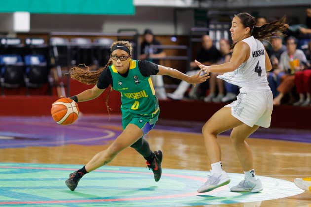 FIBA Women s Olympic Pre-Qualifying Tournament 2026 - New Zealand vs Brazil Pahlyss Hokianga (R) of New Zealand in action against Aaliyah Guyton (L) of Brazil during a Group A basketball game of the FIBA Women s Basketball World Cup 2026 Pre-Qualifying Tournament between New Zealand and Brazil at the Arena Astros in Guadalajara, Mexico, 18 August 2026. GUADALAJARA Mexico  Copyright: xFRANCISCOxGUASCOx