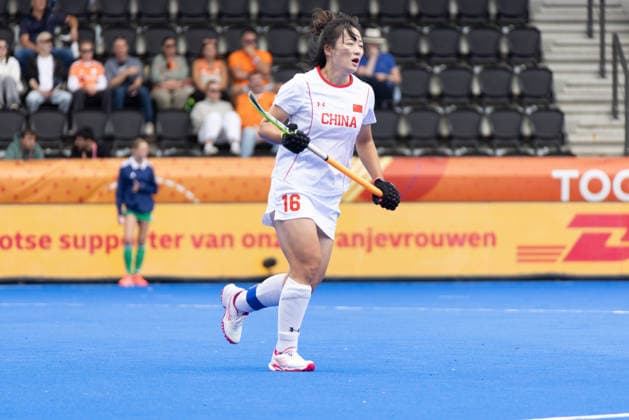 (260819) -- AMSTELVEEN, Aug. 19, 2026 -- Ou Zixia of China competes during the FIH Hockey World Cup 2026 women s Pool D match between China and England in Amstelveen, the Netherlands, Aug. 18, 2026. (Photo by Xinhua) (SP)THE NETHERLANDS-AMSTELVEEN-FIH HOCKEY WORLD CUP-WOMEN-CHINA VS ENGLAND SylviaxLederer 