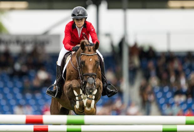 260819 Zascha Nygaard of Denmark with horse COM on Drako de Maugre compete in the team and individual jumping qualifier round one during day 9 of the 2026 FEI World Championships on August 19, 2026 in Aachen. Photo: Emma Wallskog BILDBYRAN kod EW EW0689 ridsport equestrian rid-vm 2026 2026 fei world championships bbeng ridsport-vm hoppning jumping *** August 19, 2026: Zascha Nygaard of Denmark, riding COM on Drako de Maugre, competed in the first round of the team and individual show jumping qualifiers on Day 9 of the 2026 FEI World Championships, 2026 in Aachen. Photo by Emma Wallskog, BILDBYRAN, code EW EW0689. equestrian sports, 2026 World Championships, 2026 FEI World Championships, BBENG, equestrian World Championships, show jumping  Copyright: EMMAxWALLSKOG BB260819EW006