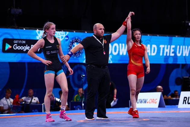U20 World Championships 53kg WW - Yuxuan Li (CHN) df. Fiona Sophie Gasser (GER) *** U20 World Championships, 53 kg Open Weight: Yuxuan Li (CHN) def. Fiona Sophie Gasser (GER) Copyright: xJakexKirkmanx