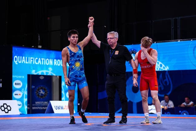 U20 World Championships 60kg GR - Alpamys Bolatuly (KAZ) df. Ivan Seibel (GER) *** U20 World Championships, 60 kg Greco-Roman: Alpamys Bolatuly (KAZ) vs. Ivan Seibel (GER) Copyright: xJakexKirkmanx