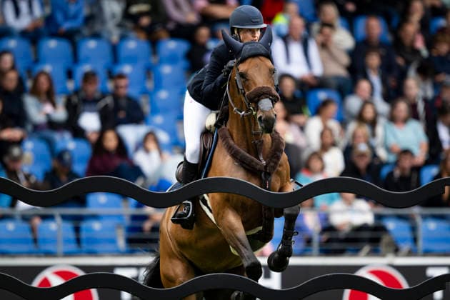 AACHEN, GERMANY 20260819 Petronella Andersson, Sweden, with the horse Odina van Klapscheut at Wednesday s show jumping, team competition, during the Equestrian World Championships in Aachen. *** The image is included in the SPORTS PACKAGE. For others PAID IMAGE ** AACHEN GERMANY x10050x *** AACHEN, GERMANY 20260819 Petronella Andersson of Sweden, riding Odina van Klapscheut, at Wednesday’s show jumping team competition during the World Equestrian Games in Aachen *** The image is included in the SPORTS PACKAGE. For others: PAID IMAGE ** AACHEN, GERMANY x10050x  Copyright: xPontusxLundahl TTx RYTTAR-VM 2026