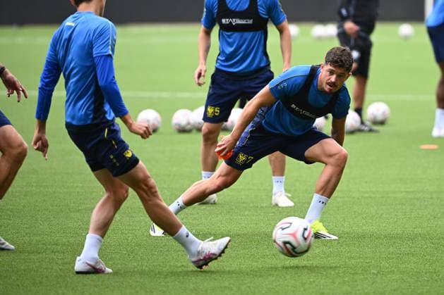 Sint-Truidense VV v Omonia Nicosia AC - UEFA Europa League Media Activities 19 08 2026 SINT-TRUIDEN, BELGIUM - AUGUST 19 : Players of Sint-Truidense VV pictured during a training session ahead of the UEFA Europa League 2026 27 play-off round first leg between Sint-Truidense VV and Omonia Nicosia AC on August 19, 2026 in Sint-Truiden, Belgium, 19 08 2026 Sint-Truiden Belgium  Copyright: xVincentxKalutx