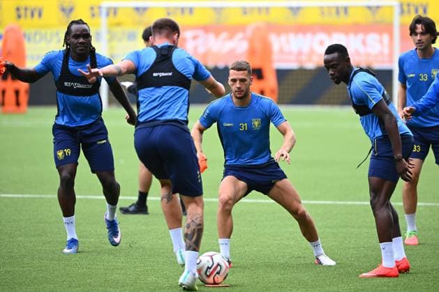Sint-Truidense VV v Omonia Nicosia AC - UEFA Europa League Media Activities 19 08 2026 SINT-TRUIDEN, BELGIUM - AUGUST 19 : Benachour Illyes midfielder of Sint-Truidense VV pictured during a training session ahead of the UEFA Europa League 2026 27 play-off round first leg between Sint-Truidense VV and Omonia Nicosia AC on August 19, 2026 in Sint-Truiden, Belgium, 19 08 2026 Sint-Truiden Belgium  Copyright: xVincentxKalutx