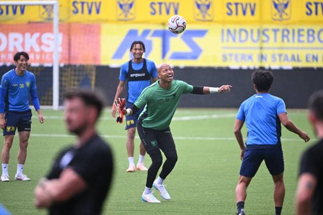 Sint-Truidense VV v Omonia Nicosia AC - UEFA Europa League Media Activities 19 08 2026 SINT-TRUIDEN, BELGIUM - AUGUST 19 : Kokubo Leo Brian goalkeeper of Sint-Truidense VV pictured during a training session ahead of the UEFA Europa League 2026 27 play-off round first leg between Sint-Truidense VV and Omonia Nicosia AC on August 19, 2026 in Sint-Truiden, Belgium, 19 08 2026 Sint-Truiden Belgium  Copyright: xVincentxKalutx
