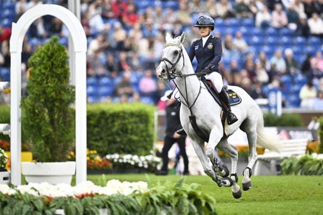 AACHEN, GERMANY 20260819 Sweden s Wilma McMahon on the horse Cicci BJN at Wednesday s show jumping, team competition, during the Equestrian World Championships in Aachen. *** The image is included in the SPORTS PACKAGE. For others PAID IMAGE ** AACHEN GERMANY x10050x *** AACHEN, GERMANY 20260819 Sweden s Wilma McMahon riding the horse Cicci BJN in Wednesday s show jumping team competition during the Equestrian World Championships in Aachen *** The image is included in the SPORTS PACKAGE. For others, PAID IMAGE ** AACHEN, GERMANY x10050x  Copyright: xPontusxLundahl TTx EQUESTRIAN WORLD CHAMPIONSHIP 2026