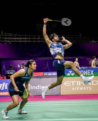 BWF World Championships 2026: India vs Macau New Delhi, Aug 19 (ANI): India s Dhruv Kapila and Tanisha Crasto in action against Macau s Leong Iok Chong and Weng Chi Ng during the mixed doubles match at the BWF World Championships 2026 at Indira Gandhi Indoor Stadium in New Delhi on Wednesday. New Delhi Delhi India Copyright: xANIx ANI_20260819031