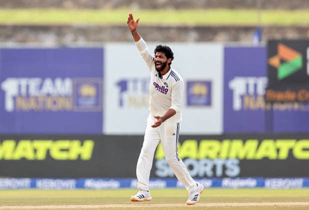 IND vs SL: Day 5 of 1st Test Galle Sri Lanka , Aug 19 (ANI): India s Ravindra Jadeja celebrates the wicket of Sri Lanka s captain Dhananjaya de Silva on the fifth day of the first test match between India and Sri Lanka at Galle International Stadium, in Galle on Wednesday. Galle Sri Lanka Copyright: xANIx ANI_20260819045
