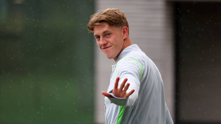 VfL Training Wolfsburg, 19.08.2026, Fußball, Herren, Saison 2026 2027, 2. BL, VfL Wolfsburg, Training. Neuzugang Alexander Bernhardsson (VfL Wolfsburg) Niedersachsen Deutschland *** VfL Wolfsburg Training, August 19, 2026, Soccer, Men s, 2026–2027 Season, 2. Bundesliga, VfL Wolfsburg, Training Session with New Signing Alexander Bernhardsson, VfL Wolfsburg, Lower Saxony, Germany