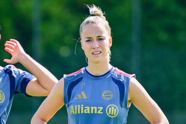 19.08.2026, München, Deutschland. Google Pixel Frauen-Bundesliga: Die FC Bayern Frauen absolvieren auf dem FC Bayern Campus eine Trainingseinheit vor dem Bundesliga-Saisonauftakt gegen den 1. FC Union Berlin. Giulia Gwinn (FC Bayern Frauen) *** August 19, 2026, Munich, Germany Google Pixel Women s Bundesliga The FC Bayern Women s team holds a training session at the FC Bayern Campus ahead of the Bundesliga season opener against 1. FC Union Berlin Giulia Gwinn FC Bayern Women