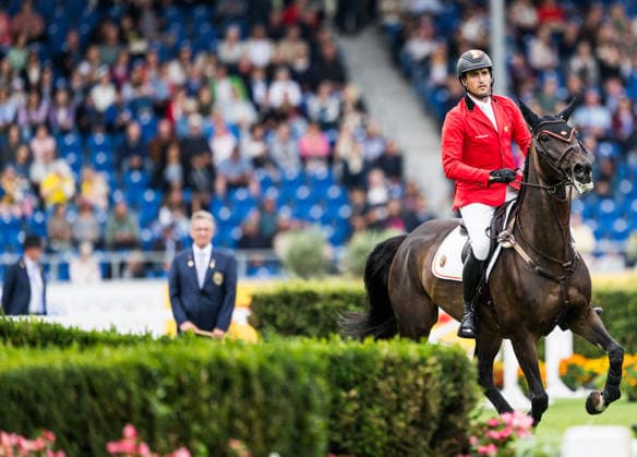 260819 Nicola Philippaerts of Belgium with horse Katanga Dingeshof compete in the team and individual jumping qualifier round one during day 9 of the 2026 FEI World Championships on August 19, 2026 in Aachen. Photo: Emma Wallskog BILDBYRAN kod EW EW0689 ridsport equestrian rid-vm 2026 2026 fei world championships bbeng ridsport-vm hoppning jumping *** August 19, 2026: Nicola Philippaerts of Belgium, riding Katanga Dingeshof, competes in the first round of the team and individual show jumping qualifiers on Day 9 of the 2026 FEI World Championships, 2026 in Aachen. Photo by Emma Wallskog. BILDBYRAN code EW EW0689 equestrian sports 2026 World Championships 2026 FEI World Championships BBENG equestrian sports World Championships show jumping  Copyright: EMMAxWALLSKOG BB260819EW065