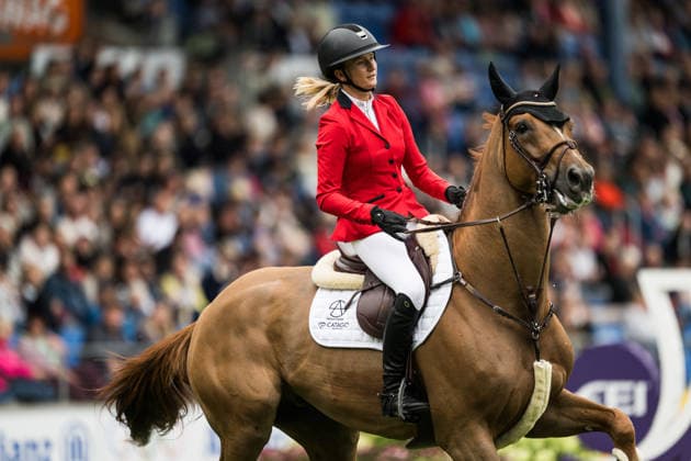 260819 Laura Baaring Kjaergaard of Denmark with horse Qarisma van t Roosakker compete in the team and individual jumping qualifier round one during day 9 of the 2026 FEI World Championships on August 19, 2026 in Aachen. Photo: Emma Wallskog BILDBYRAN kod EW EW0689 ridsport equestrian rid-vm 2026 2026 fei world championships bbeng ridsport-vm hoppning jumping *** August 19, 2026: Laura Baaring Kjaergaard of Denmark, riding Qarisma van t Roosakker, competes in the first round of the team and individual show jumping qualifiers on Day 9 of the 2026 FEI World Championships on August 19, 2026 in Aachen. Photo by Emma Wallskog, BILDBYRAN, code EW EW0689, equestrian sports, 2026 World Championships, 2026 FEI World Championships, BBENG, equestrian sports, World Championships, show jumping  Copyright: EMMAxWALLSKOG BB260819EW072