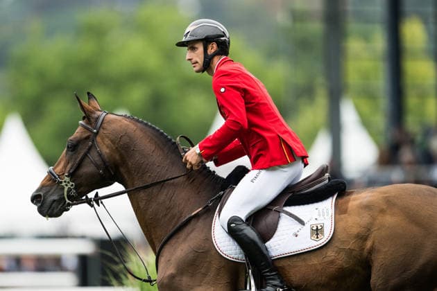 260819 Richard Vogel of Germany with horse United Touch compete in the team and individual jumping qualifier round one during day 9 of the 2026 FEI World Championships on August 19, 2026 in Aachen. Photo: Emma Wallskog BILDBYRAN kod EW EW0689 ridsport equestrian rid-vm 2026 2026 fei world championships bbeng ridsport-vm hoppning jumping *** August 19, 2026: Richard Vogel of Germany, riding United Touch, competes in the first round of the team and individual show jumping qualifiers on Day 9 of the 2026 FEI World Championships in Aachen. 2026 in Aachen. Photo by Emma Wallskog. BILDBYRAN code EW EW0689 equestrian sports 2026 World Championships 2026 FEI World Championships BBENG equestrian sports World Championships show jumping  Copyright: EMMAxWALLSKOG BB260819EW096