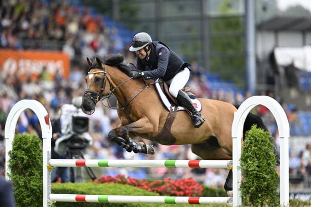 AACHEN, GERMANY 20260819 Geir Gulliksen, Norway, on the horse Iceland V G at Wednesday s show jumping, team competition, during the Equestrian World Championships in Aachen. *** The image is included in the SPORTS PACKAGE. For others PAID IMAGE ** AACHEN GERMANY x10050x *** AACHEN, GERMANY 20260819 Geir Gulliksen of Norway, riding the horse Iceland V G, at Wednesday’s show jumping team competition during the World Equestrian Games in Aachen *** The image is included in the SPORTS PACKAGE. For other uses, PAID IMAGE ** AACHEN, GERMANY x10050x  Copyright: xPontusxLundahl TTx EQUESTRIAN WORLD CHAMPIONSHIP 2026