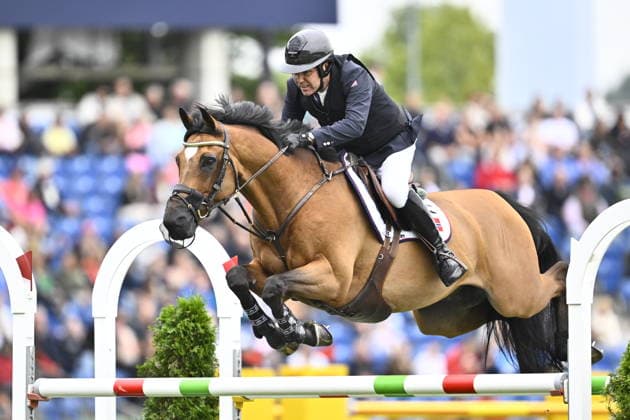AACHEN, TYSKLAND 20260819 Geir Gulliksen, Norge, pa hästen Island V G vid onsdagens hoppning, lag tävling, under ryttar-VM i Aachen. *** Bilden ingar i SPORTPAKET. För övriga BETALBILD ** AACHEN TYSKLAND x10050x *** AACHEN, GERMANY 20260819 Geir Gulliksen of Norway, riding the horse Island V G, during Wednesday s show jumping team competition at the World Equestrian Games in Aachen *** This image is included in the SPORTS PACKAGE. For other images, see PAID CONTENT ** AACHEN, GERMANY x10050x  Copyright: xPontusxLundahl TTx RYTTAR-VM 2026