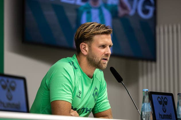 19.08.2026, GER, Fußball, Herren, 1. Bundesliga, Saison 2026 2027, Spielervorstellung, SV Werder Bremen Niclas Füllkrug ( Werder Bremen, 10) wird im Rahmen einer Pressekonferenz vorgestellt, Bremen Weserstadion Bremen Deutschland *** August 19, 2026, GER, Soccer, Men s, 1. Bundesliga, 2026–2027 Season, Player Introduction, SV Werder Bremen s Niclas Füllkrug, No. 10, is introduced at a press conference at the Weserstadion in Bremen, Germany Copyright: xNordphotox xMaasx