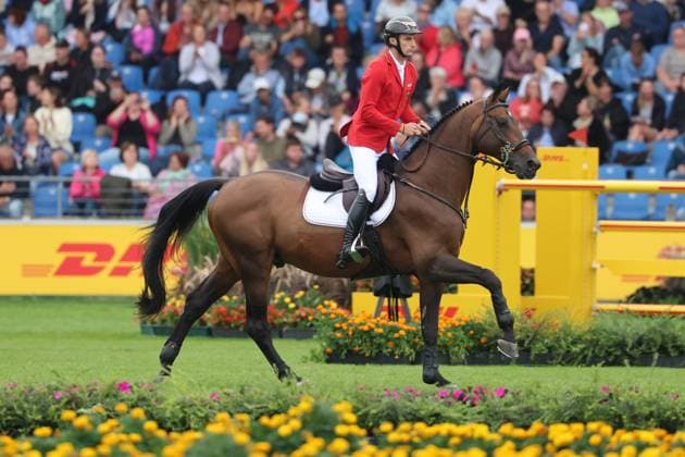 Richard Vogel (GER, Deutschland) mit Pferd Unites Touch S, aktueller Europameister und Sieger des Rolex Grand Prix von Aachen 2026 (CHIO Aachen) mit 1 Fehler im Zeitspringen , Springen, FEI Jumping World Championship, WM, Weltmeisterschaft , Turkish Airlines-Prize, Einzel und Teamwertung, Jumping , AACHEN - FEI World Championships 2026, Weltfest des Pferdesports, Reitsport Weltmeisterschaft 2026, Aachen 2026, Welcome Home 2026, Aachener Soers, 11. bis 23. August 2026, Reitsport, 19.08.2026, Aachen Aachener Soers Deutschland *** Richard Vogel (GER), Germany, riding Unites Touch S, current European Champion and winner of the 2026 Rolex Grand Prix at CHIO Aachen with 1 fault in the speed jumping, show jumping, FEI Jumping World Championship, Turkish Airlines Prize, individual and team competitions, show jumping, AACHEN FEI World Championships 2026, World Equestrian Festival, 2026 Equestrian World Championships, Aachen 2026, Welcome Home 2026, Aachen Soers, August 11–23, 2026, Equestrian Sports, August 19, 2026, Aachen Soers, Germany