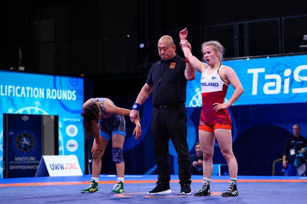 U20 World Championships 55kg WW - Sara Krista Rantonen (FIN) df. Fatma Yilmaz (TUR) *** U20 World Championships, 55 kg Open Weight: Sara Krista Rantonen (FIN) def. Fatma Yilmaz (TUR) Copyright: xKadirxCaliskanx 776545139