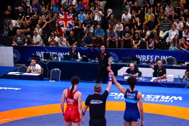 U20 World Championships 65kg WW - Chandni Grace Banks (GBR) df. Anna Mazgajova (CZE) *** U20 World Championships, 65 kg Open Weight: Chandni Grace Banks (GBR) defeated Anna Mazgajova (CZE) Copyright: xKadirxCaliskanx 776545139