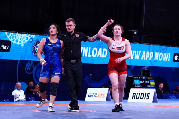 U20 World Championships 76kg WW - Diana Titova (RUS) df. Sevinchoy Polvonova (UZB) *** U20 World Championships, 76 kg Open Weight: Diana Titova (RUS) defeated Sevinchoy Polvonova (UZB) by decision Copyright: xKadirxCaliskanx 776545139