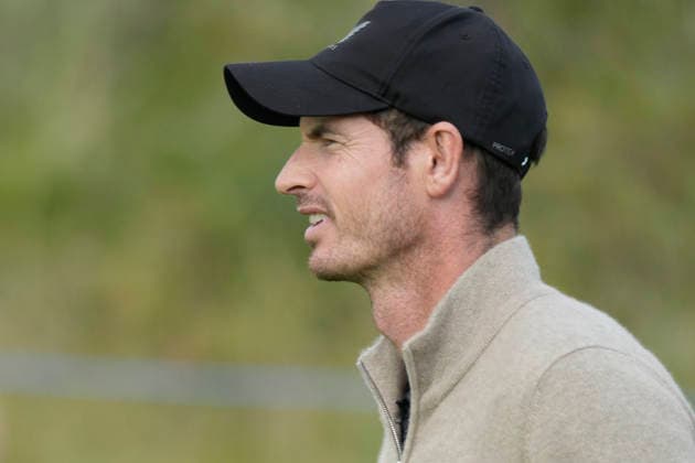 BALMEDIE, SCOTLAND - AUG 19: Andy Murray walks down the 2nf fairway during the Pro-Am at the 2026 Nexo Championship at the Trump International Golf Links, Balmedie on August 19, 2026 in Aberdeenshire, Scotland The 2026 Nexo Championship