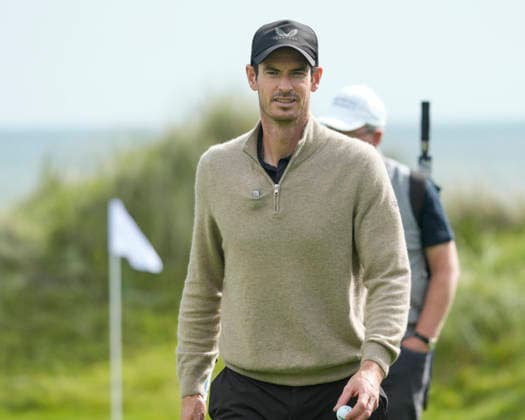 BALMEDIE, SCOTLAND - AUG 19: Andy Murray walks from the 6th tee during the Pro-Am at the 2026 Nexo Championship at the Trump International Golf Links, Balmedie on August 19, 2026 in Aberdeenshire, Scotland The 2026 Nexo Championship