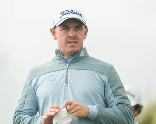 BALMEDIE, SCOTLAND - AUG 19: Grant Forrest (SCO) walks from the first tee during the Pro-Am at the 2026 Nexo Championship at the Trump International Golf Links, Balmedie on August 19, 2026 in Aberdeenshire, Scotland The 2026 Nexo Championship