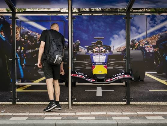 ZANDVOORT - A bus shelter has been decorated in the run-up to the Dutch Grand Prix. The Formula 1 circus is descending on the Dutch seaside town once again. REMKO DE WAAL ANP xVIxANPxSportx xxANPxIVx 565818852 originalFilename: 565818852.jpg