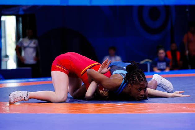 U20 World Championships 50kg WW - Morgan Nicole Turner (USA) df. Josephine Wrensch (GER) *** U20 World Championships, 50 kg, Women s Weight Class: Morgan Nicole Turner (USA) defeated Josephine Wrensch (GER) Copyright: xKostadinxAndonovx