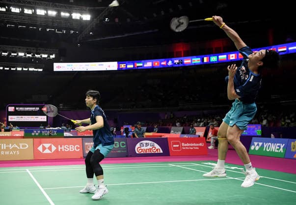 BWF World Championship, WM, Weltmeisterschaft 2026, India vs Korea, men™s doubles New Delhi, Aug 19 (ANI): South Korea s Kang Min-hyuk and Ki Dong-ju in action during the men™s doubles Round of 32 match against India s M R Arjun and Hariharan Amsakarunan at the BWF World Championship 2026 at Indira Gandhi Indoor Stadium, in New Delhi on Wednesday. NEW DELHI Delhi India Copyright: xANIx ANI_20260819273