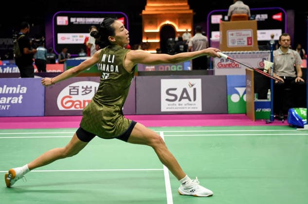 BWF World Championship, WM, Weltmeisterschaft 2026, India vs Canada, women s singles New Delhi, Aug 19 (ANI): Canada™s Michelle LI in action during the women s singles Round of 32 match against India s Unnati Hooda at the BWF World Championship 2026 at Indira Gandhi Indoor Stadium, in New Delhi on Wednesday. NEW DELHI Delhi India Copyright: xANIx ANI_20260819319