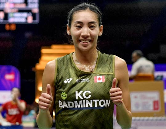 Canada™s Michelle LI defeats India s Unnati Hooda in the women s singles Round of 32 match New Delhi, Aug 19 (ANI): Canada™s Michelle LI poses for a picture after winning the women s singles Round of 32 match against India s Unnati Hooda at the BWF World Championship, WM, Weltmeisterschaft 2026 at Indira Gandhi Indoor Stadium, in New Delhi on Wednesday. NEW DELHI Delhi India Copyright: xANIx ANI_20260819346