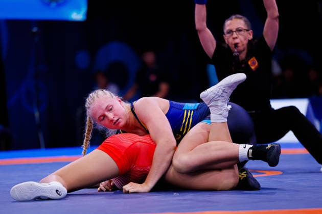 U20 World Championships 65kg WW - Saga Linnea Svensson (SWE) df. Riley Carter Hanrahan (USA) *** U20 World Championships, 65 kg, Women s Weight Class: Saga Linnea Svensson (SWE) def. Riley Carter Hanrahan (USA) Copyright: xKostadinxAndonovx