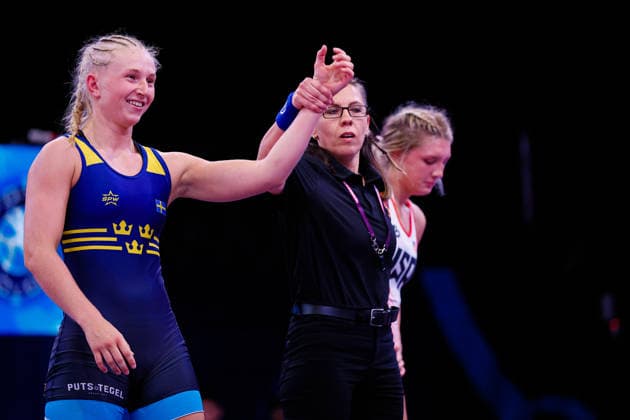 U20 World Championships 65kg WW - Saga Linnea Svensson (SWE) df. Riley Carter Hanrahan (USA) *** U20 World Championships, 65 kg, Women s Weight Class: Saga Linnea Svensson (SWE) def. Riley Carter Hanrahan (USA) Copyright: xKostadinxAndonovx
