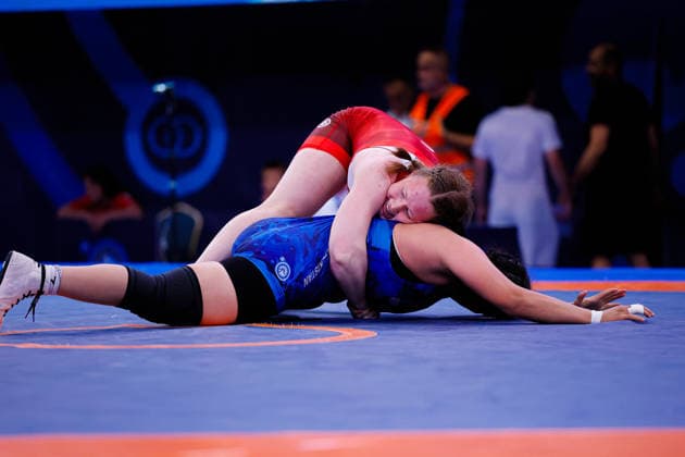 U20 World Championships 76kg WW - Mariia Zenkina (UKR) df. Zeinep Elamas (KAZ) *** U20 World Championships, 76 kg, Women s Weight Class: Mariia Zenkina (UKR) defeated Zeinep Elamas (KAZ) by decision Copyright: xKostadinxAndonovx