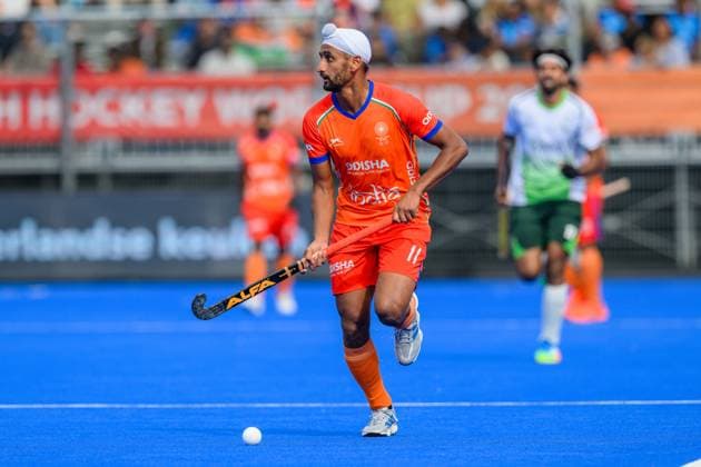 AMSTELVEEN, 19-08-2026, Wagener Stadion, FIH Hockey World Cup 2026 Men, 2026. Mandeep Singh during the game Pakistan - India (men). Pakistan - India (men)  x205849701x Copyright:
