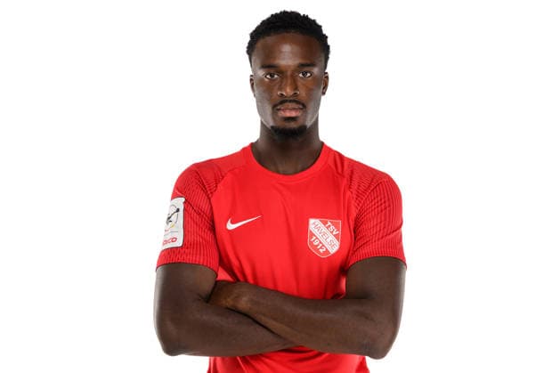 Donald Nduka, DFB 3. Liga 2026 2027, TSV Havelse 1912 e.V., Media Day, 23.07.2026, Foto: Socrates Tassos picture-alliance DFB TSV Havelse 1912 2026 Studio Portraits *** Donald Nduka, DFB 3rd Division 2026–2027, TSV Havelse 1912 e.V., Media Day, July 23, 2026, Photo by Socrates Tassos, picture alliance, DFB, TSV Havelse 1912, 2026, Studio Portraits