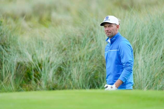 BALMEDIE, SCOTLAND - AUG 19: Marcel Siem (GER) chips to the 18th green during the Pro-Am at the 2026 Nexo Championship at the Trump International Golf Links, Balmedie on August 19, 2026 in Aberdeenshire, Scotland The 2026 Nexo Championship