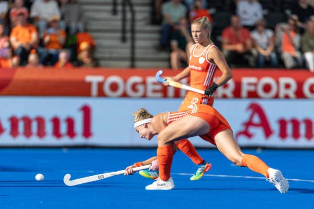 Netherlands Women v Japan Women - FIH Hockey World Cup AMSTELVEEN, NETHERLANDS - AUGUST 19: Yibbi Jansen of Netherlands during the FIH Hockey World Cup match between Netherlands Women and Japan Women at Wagener Stadion on August 19, 2026 in Amstelveen, Netherlands. Amstelveen Wagener Stadion Netherlands Content not available for redistribution in The Netherlands directly or indirectly through any third parties. Copyright: xMarcelxvanxPlateringenx