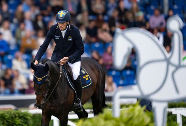 AACHEN, TYSKLAND 20260819 Sveriges Henrik von Ackermann med hästen Minute Man under första rundan i lagtävlingen vid ryttar-VM i Aachen. AACHEN TYSKLAND x10050x *** AACHEN, GERMANY 20260819 Sweden s Henrik von Ackermann with his horse Minute Man during the first round of the team competition at the World Equestrian Games in Aachen AACHEN GERMANY x10050x  Copyright: xPontusxLundahl TTx RYTTAR-VM 2026