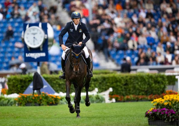 AACHEN, TYSKLAND 20260819 Sveriges Henrik von Ackermann med hästen Minute Man under första rundan i lagtävlingen vid ryttar-VM i Aachen. AACHEN TYSKLAND x10050x *** AACHEN, GERMANY 20260819 Sweden s Henrik von Ackermann riding Minute Man during the first round of the team competition at the World Equestrian Championships in Aachen AACHEN GERMANY x10050x  Copyright: xPontusxLundahl TTx RYTTAR-VM 2026