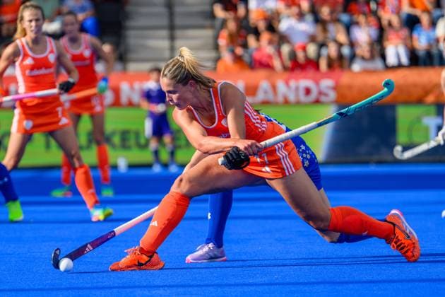 AMSTELVEEN, 19-08-2026, Wagener Stadion, FIH Hockey World Cup 2026 Women, 2026. Pien Sanders during the game Netherlands - Japan (women). Netherlands - Japan (women)  x205850817x Copyright: