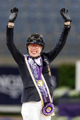 AACHEN - FEI World Championships 2026, AACHEN - FEI World Championships 2026 DRESING Heidemarie (GER), Poesie 143 Medal ceremony Medaillenvergabe FEI Para Dressage World Championship, WM, Weltmeisterschaft Grade II Para Grand Prix A Individual Final & First Individual Qualifier for the Grand Prix Freestyle Aachen, Reitstadion Soers 19. August 2026 - *** AACHEN FEI World Championships 2026, AACHEN FEI World Championships 2026 DRESING Heidemarie GER, Poesie 143 Medal Ceremony FEI Para Dressage World Championship Grade II Para Grand Prix A Individual Final First Individual Qualifier for the Grand Prix Freestyle Aachen, Reitstadion Soers, August 19, 2026