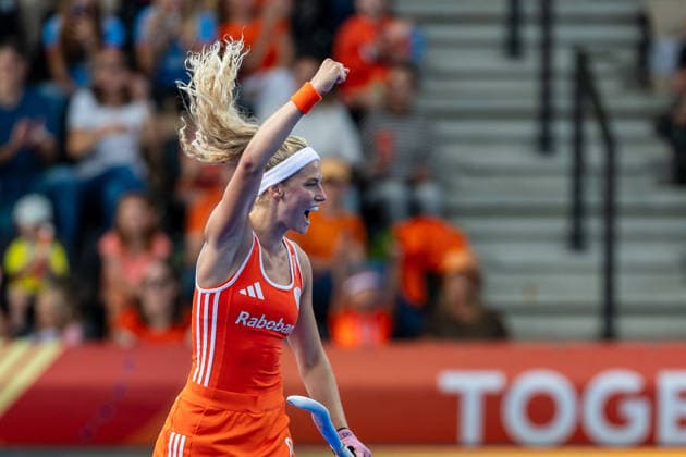 Netherlands Women v Japan Women - FIH Hockey World Cup AMSTELVEEN, NETHERLANDS - AUGUST 19: Yibbi Jansen of Netherlands during the FIH Hockey World Cup match between Netherlands Women and Japan Women at Wagener Stadion on August 19, 2026 in Amstelveen, Netherlands. Amstelveen Wagener Stadion Netherlands Content not available for redistribution in The Netherlands directly or indirectly through any third parties. Copyright: xMarcelxvanxPlateringenx