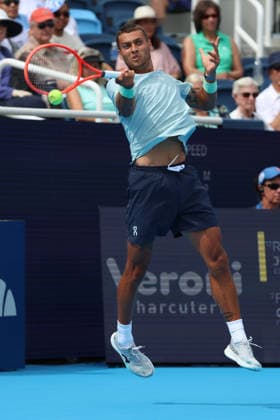 August 19, 2026, Mason, Oh, USA: Cincinnati Open Tennis 2026 - Flavio Cobolli hits a ball against Rafael Jodar in the Cincinnati Open Tennis Tournament held in Mason OH. 2026 08 19. ZUMAPress Mason USA - ZUMAn24_ 20260819_zaf_n24_004 Copyright: xWallyxNellx